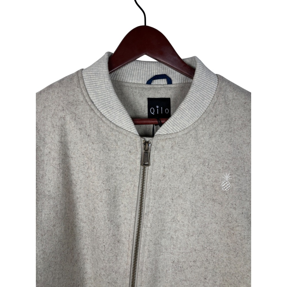 Qilo Wool Bomber Jacket Large Cream MultiCam Camo Tactical Quilted Lining NEW - Picture 6 of 12